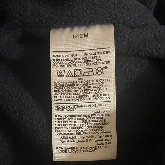 Navy Blue Baby Snowsuit with Bear Ears - Picture 7 of 7